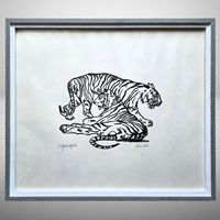 🎨 Tiger Bild Grafik gerahmt Rolf Knie Kunst Deko cool 🐅✨