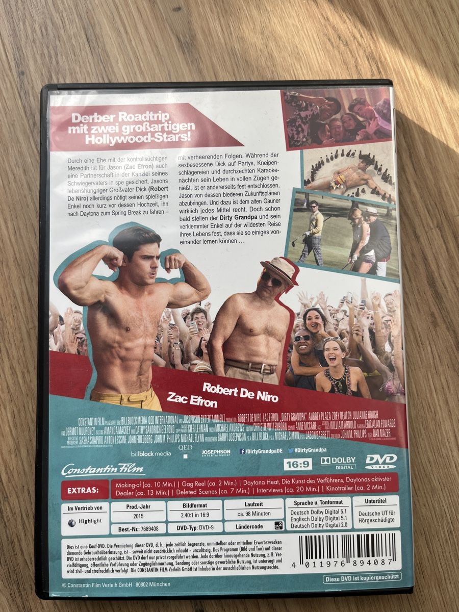 Tutti i DVDs: DVD Dirty Grandpa mit De Niro, Efron – Usato da Gossau SG venduto da __roman__95 1
