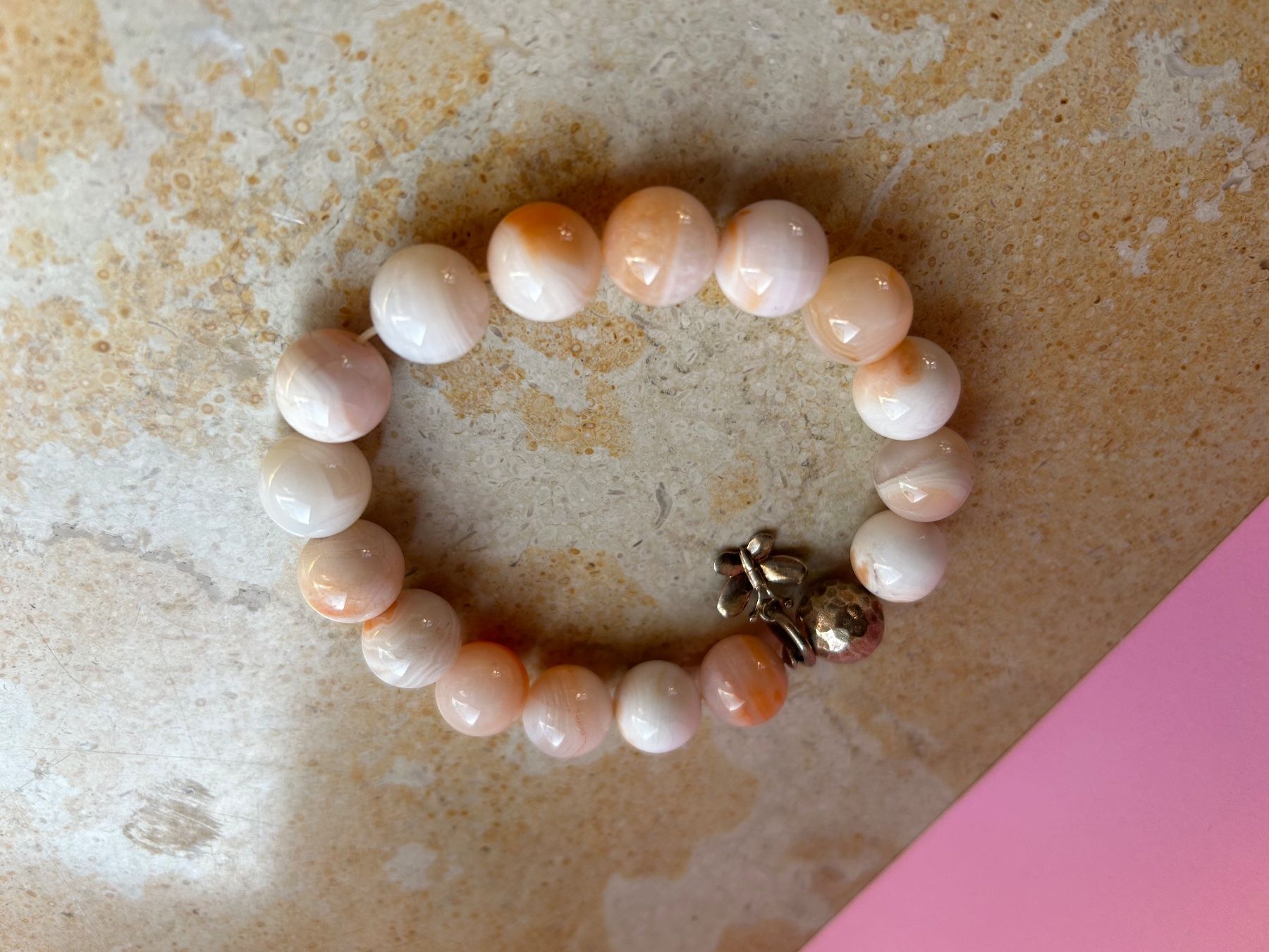 Bracciali & Braccialetti: Armband Achat weiss-orange – Usato da Dittingen venduto da Bellevista 3