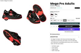Heelys Mega Pro Adults noir/rouge  44.5  Comme neuves