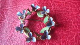 Brosche Blumenkranz Metall Vintage