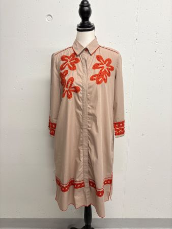 Maliparmi Blusenkleid / Tunika Stickerei Gr. 36 beige orange