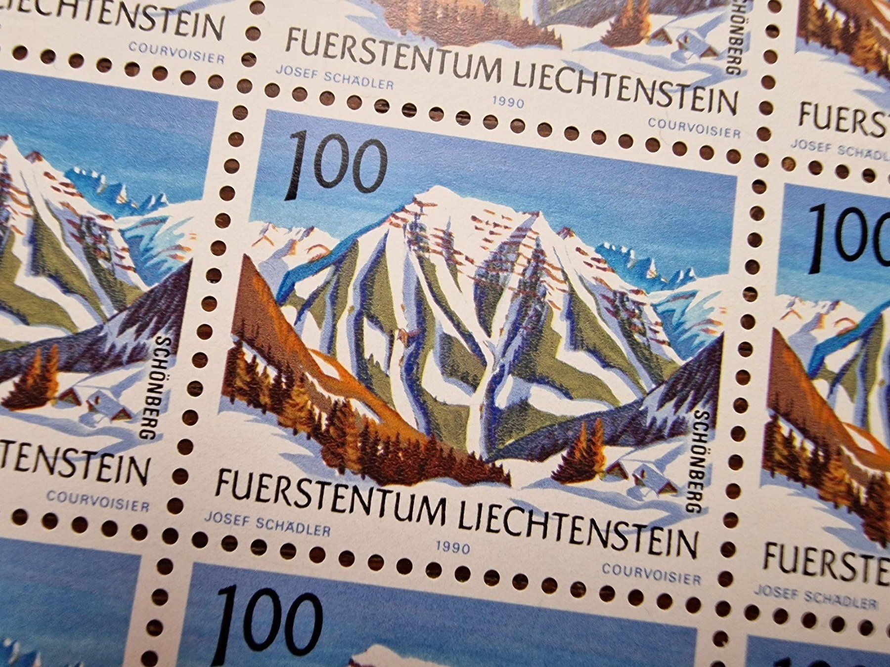 Tutti i francobolli: FL 1990 Serie Bogen "Berge -II" postfrisch – Nuovo (secondo la descrizione) da Aesch LU venduto da briefmarken.uray 8