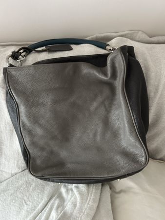 Besondere Handtasche Leder NAVYBOOT Greige/grün