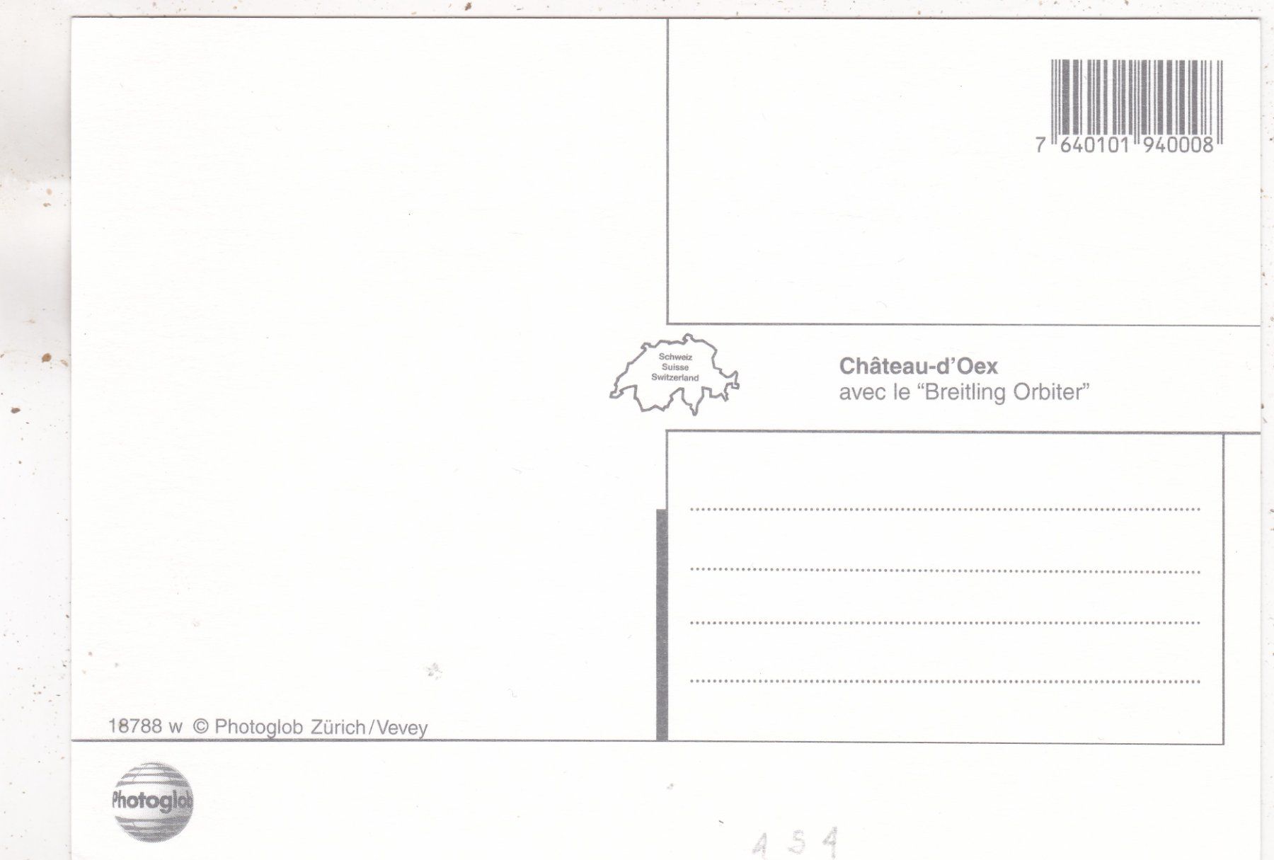Cartoline postali: Château-d' Oex Breitling Orbiter – Usato da Herisau venduto da Lisegrat2008 1