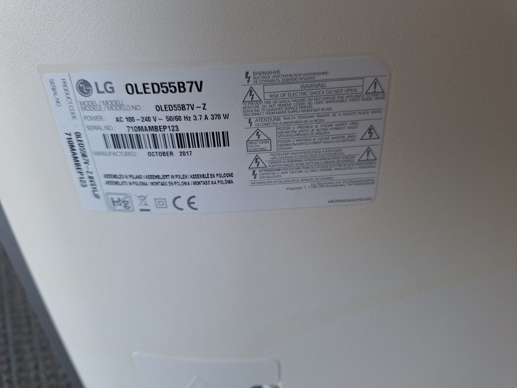 LG Televisori: LG OLED55B7V 55 Zoll – Usato da Horw venduto da bueelerP 6