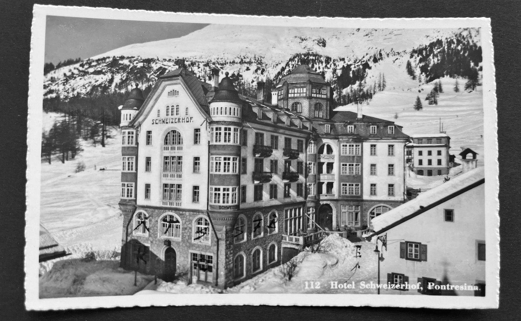 Cartoline postali: Pontresina Hotel Schweizerhof/ ca. 1940 – Usato da Ostermundigen venduto da DaxKarten-75