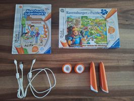 Tiptoi Set: Supermarkt & Ritterburg Puzzle, 2 tiptoi Stifte