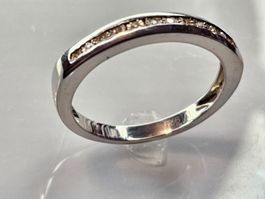 Silberring 12 Diamanten getestet 925 Silber 0,06ct Ring