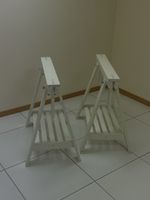 Ikea Bockböcke weiss Holz 2 Stk.