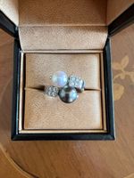 Bulgari Lucea "Toi et Moi" Ring White & Black Pearls, Diam