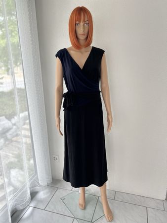 Wrap Dress Blue Black Size 10 Good Condition