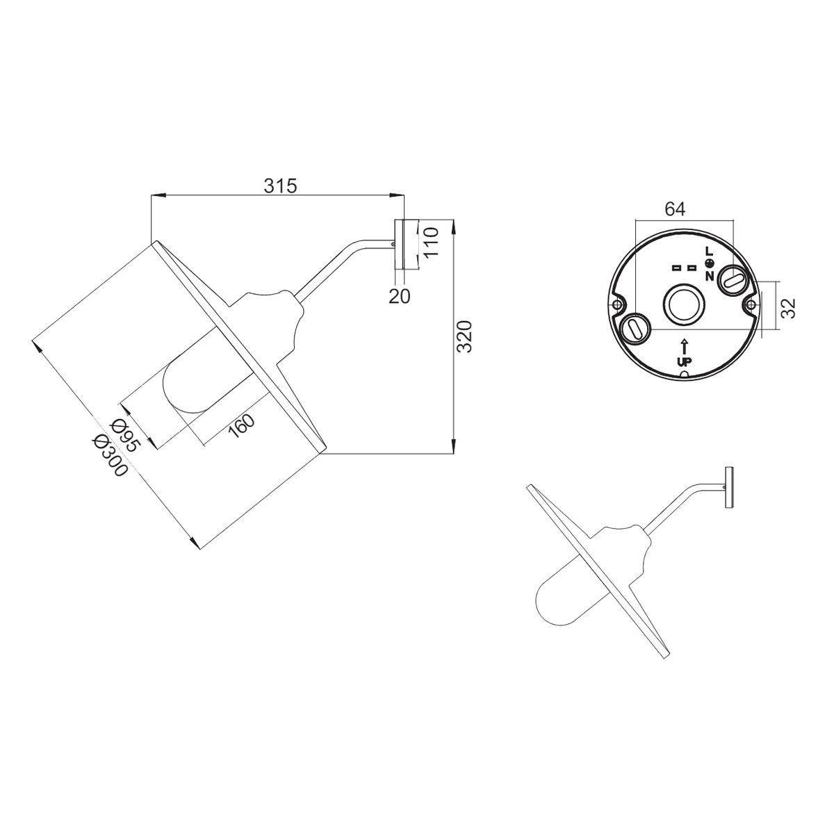 Lampen: Aussen Wandleuchte, IP44, Rostfarbig – Neu (gemäss Beschreibung) aus Kreuzlingen von Smart-Light 2