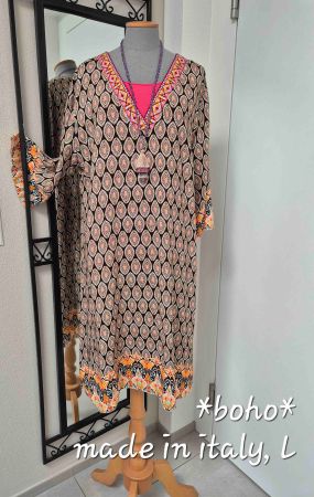 LUFTIG & LEICHT*BOHO* KLEID Made in ITALY Gr.L passt zu NILE