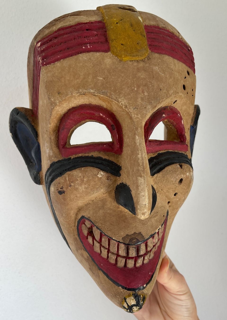 Skulpturen & Statuen: seltene alte Holz Maske Herkunft unbekannt 29 cm – Gebraucht aus Rüthi (Rheintal) von Kunsthaus777 1