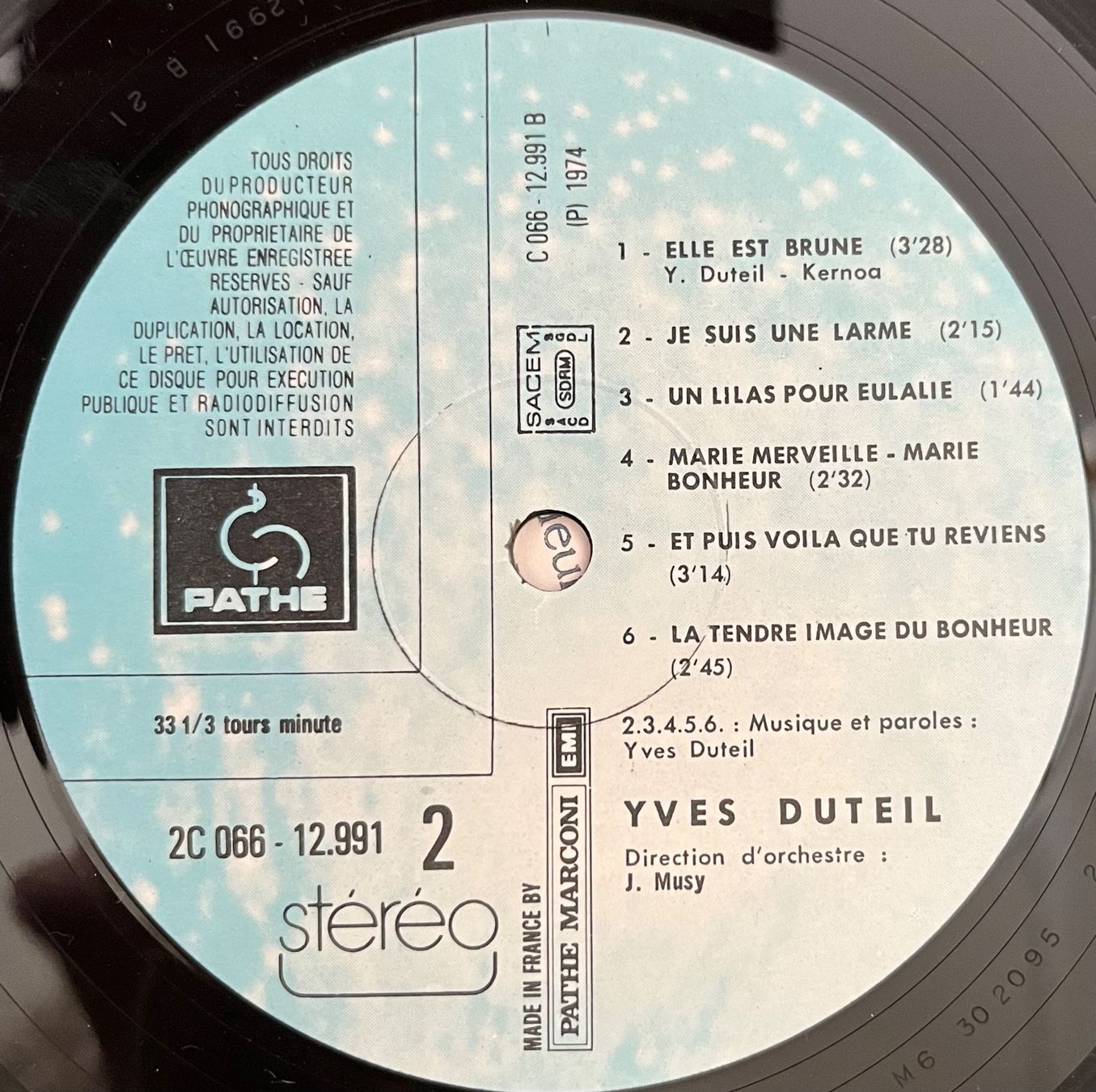 Schallplatten: YVES DUTEIL - YVES DUTEIL - 33 Tours – Gebraucht aus Bussigny von vinyl-pas-cher 3