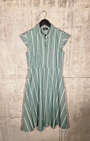 Marella (EMME) Kleid XS/ – Baumwolle – Gestreift Grün/Weiss