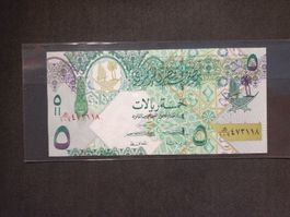 Katar 5 Riyal Banknote, Top Zustand
