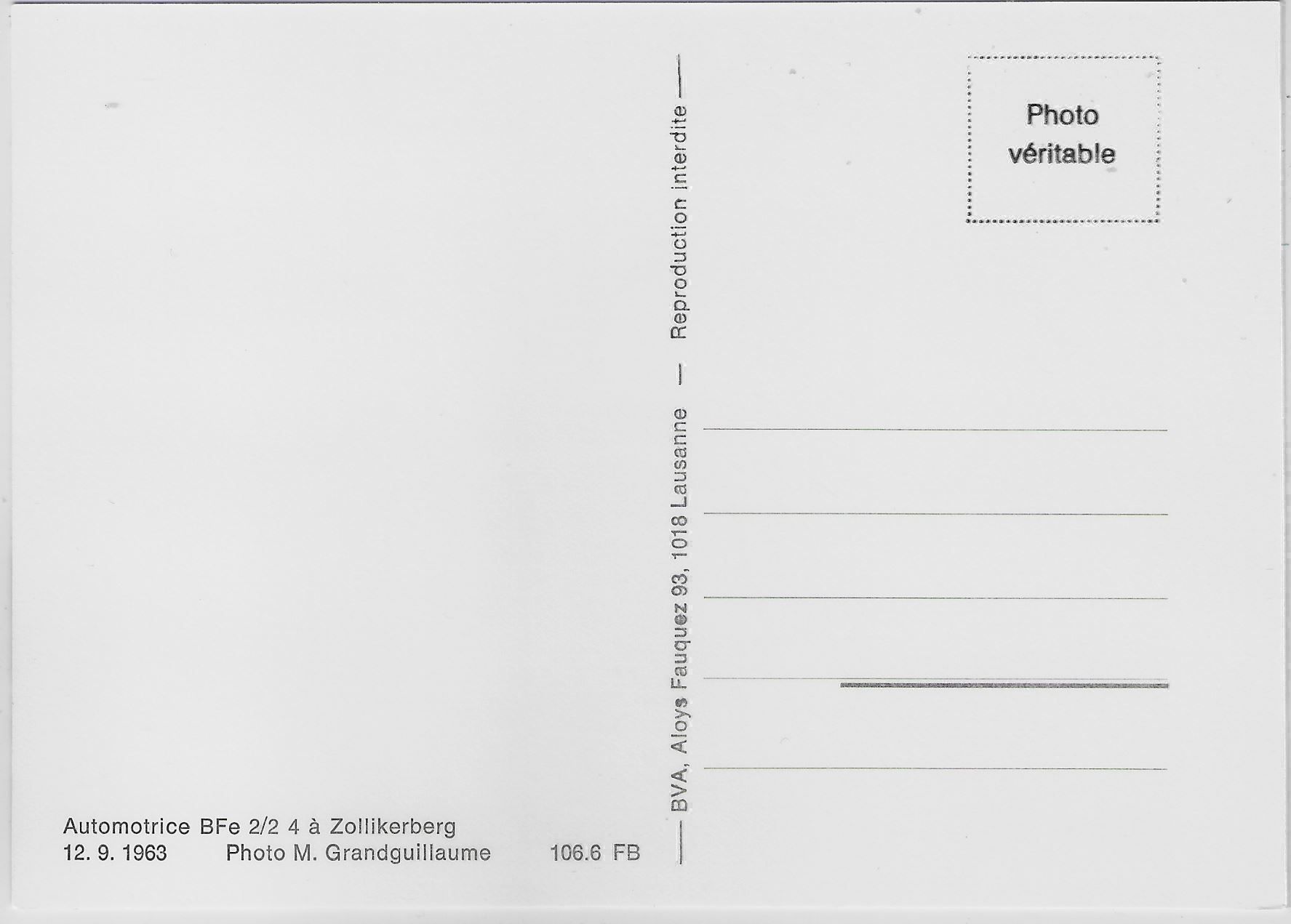 Cartoline postali: Forchbahn BFe 2/2 4 Zollikerberg 1963 – Antico da Ettingen venduto da Kartenplanet 1