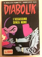 DIABOLIK L'ASSASSINO SENZA NOME inedito N° 3 ANNO 1987‪ XXVI