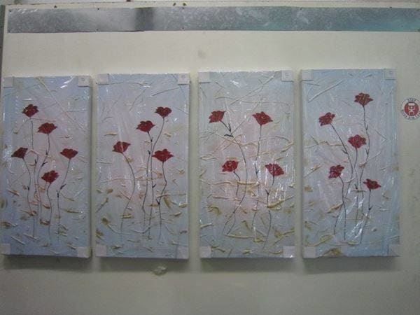Dipinti: X424 Acrylgemälde 4 tlg. Handbemalt – Nuovo (secondo la descrizione) da Necker venduto da liq24 1