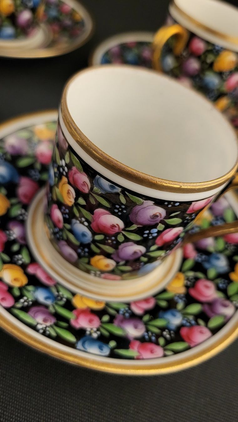Set di piatti: Handbemaltes Espresso-Set 8-teilig – Usato da Basel venduto da spinne02 3