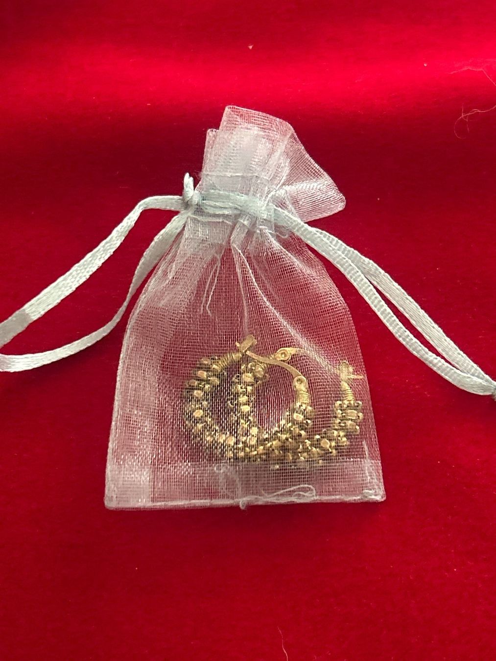 Ohrringe & -stecker: Goldfarbene Creolen mit Perlenstruktur Modeschmuck – Gebraucht aus Brunnen von Nala2929 7