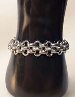 Bracciale a catena color argento acciaio inox