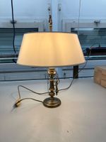 Elegante Vintage Tischlampe Messing/Stoff, Top Zustand