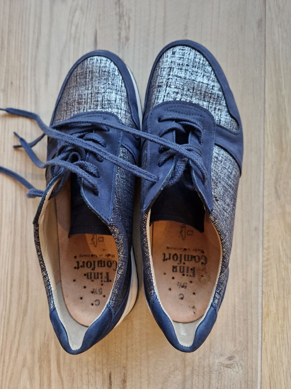 Damenschuhe: Finnfort Halbschuhe blau gemustert – Gebraucht aus Roggliswil von bi10do 1