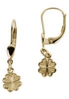 Gold 333 Ohrschmuck Patentbrisur Kleeblätter Made in Germany