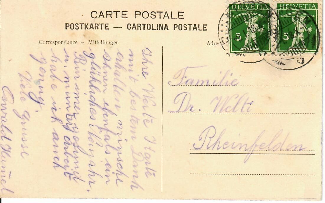 Cartoline postali: Restauration zum Holeeschloss Binningen 1918 – Usato da Hochdorf venduto da Ziegel-16 1