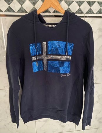 Hoodie/ Kapuzenpullover, dunkelblau, Gr. 38/M Soccx