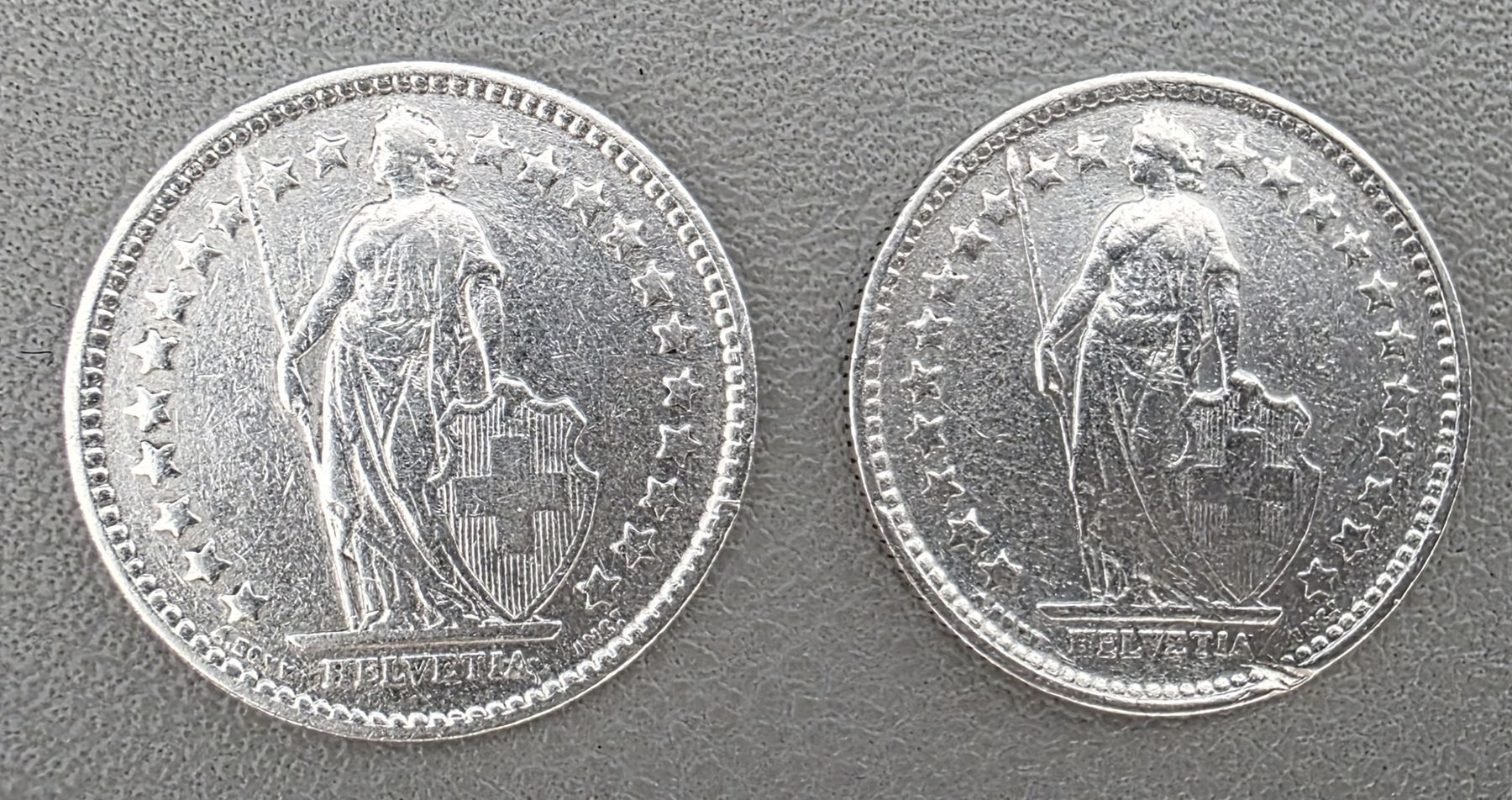 Tutti le monete: 1/2 50 Rappen 1x 1920, 1x 1921 – Usato da Niederuzwil venduto da 262305 3