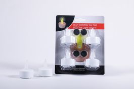 LED Teelicht weiss - 4er Blister plus 4 Ersatzbatterien