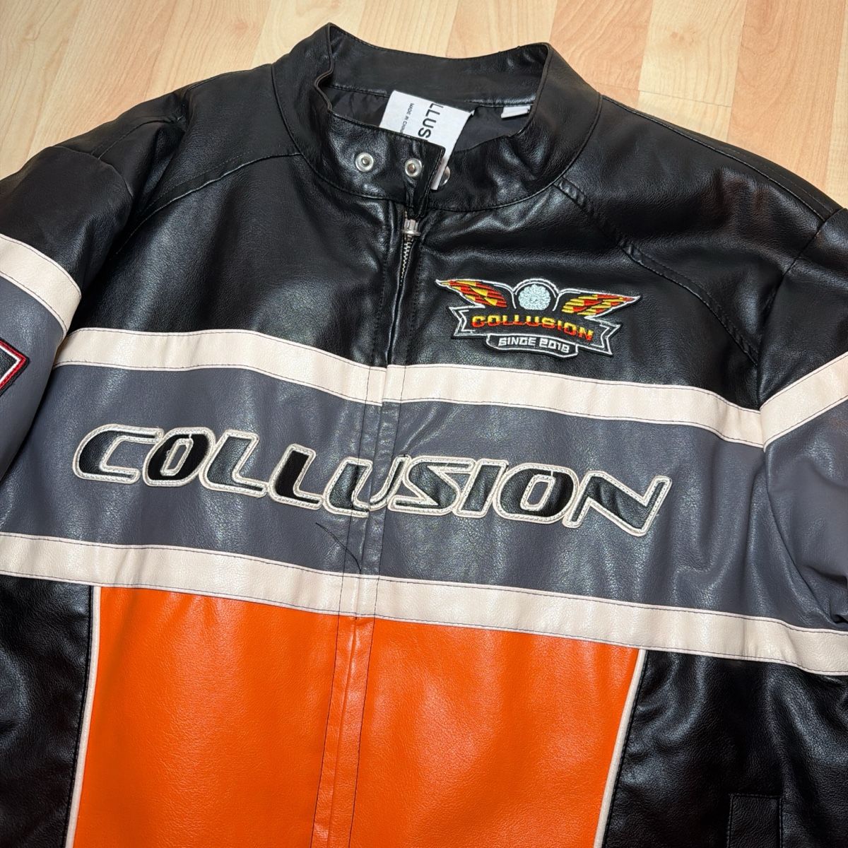 Giacche: Collusion Racing Leather Jacket, Great Condition, Size XL – Usato da St. Gallen venduto da ber_82p9 1