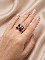 Wunderschöner Schmetterlings-Ring aus 925 Silber mit Granat