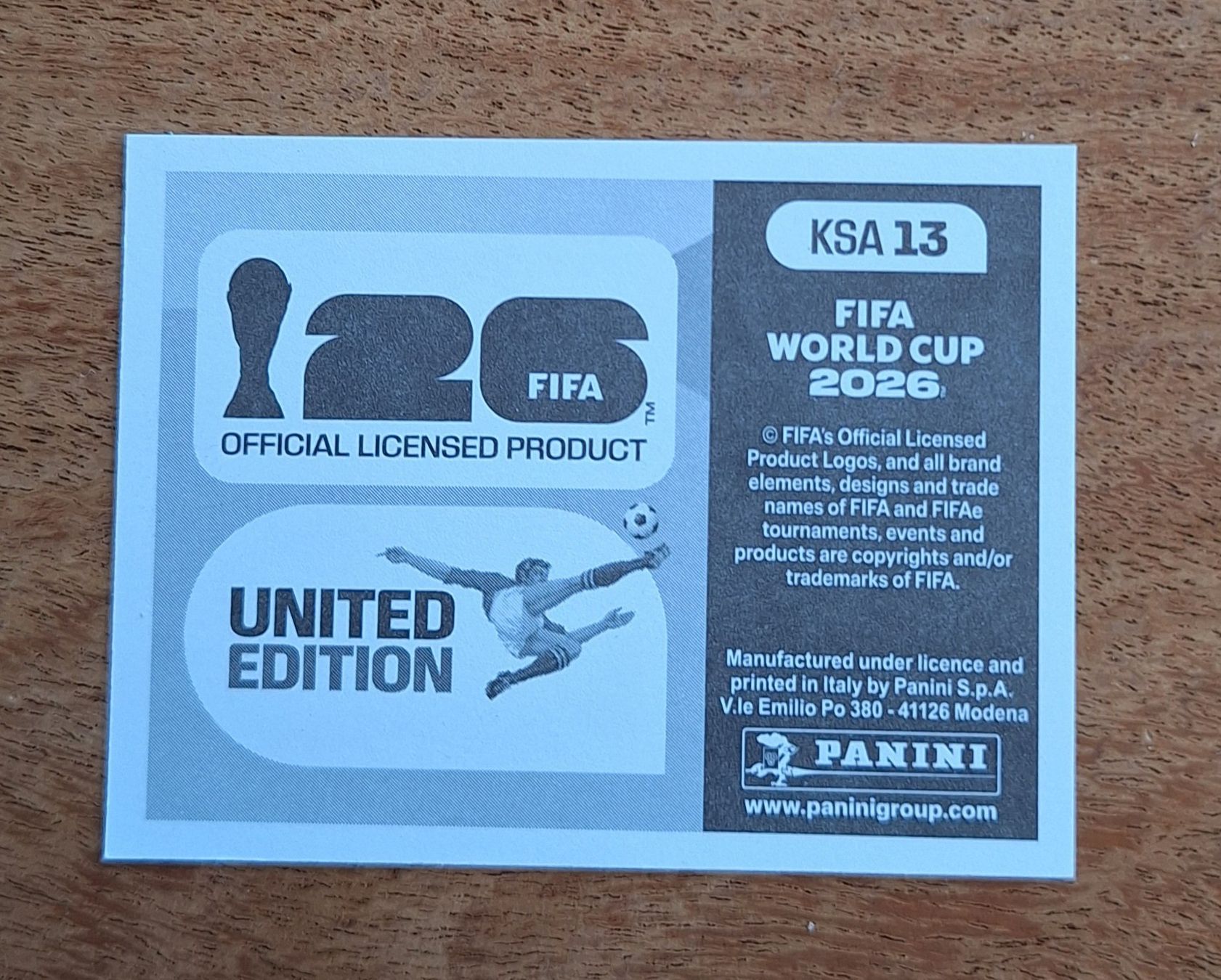 Panini Sammelbilder & Trading cards: Panini Saudi Arabia KSA 13 – Neu (gemäss Beschreibung) aus Romanens von Crocette 1