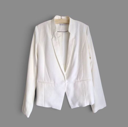 Blazer court blanc, taille 42 FR (40CH)