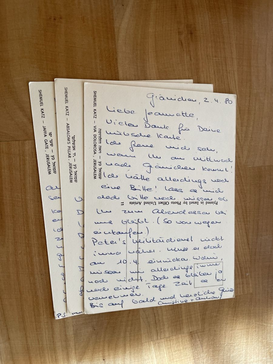Cartoline postali: 3 AK mit Kunst von Shemuel Katz – Usato da Rümlang venduto da Kartenpost1 2