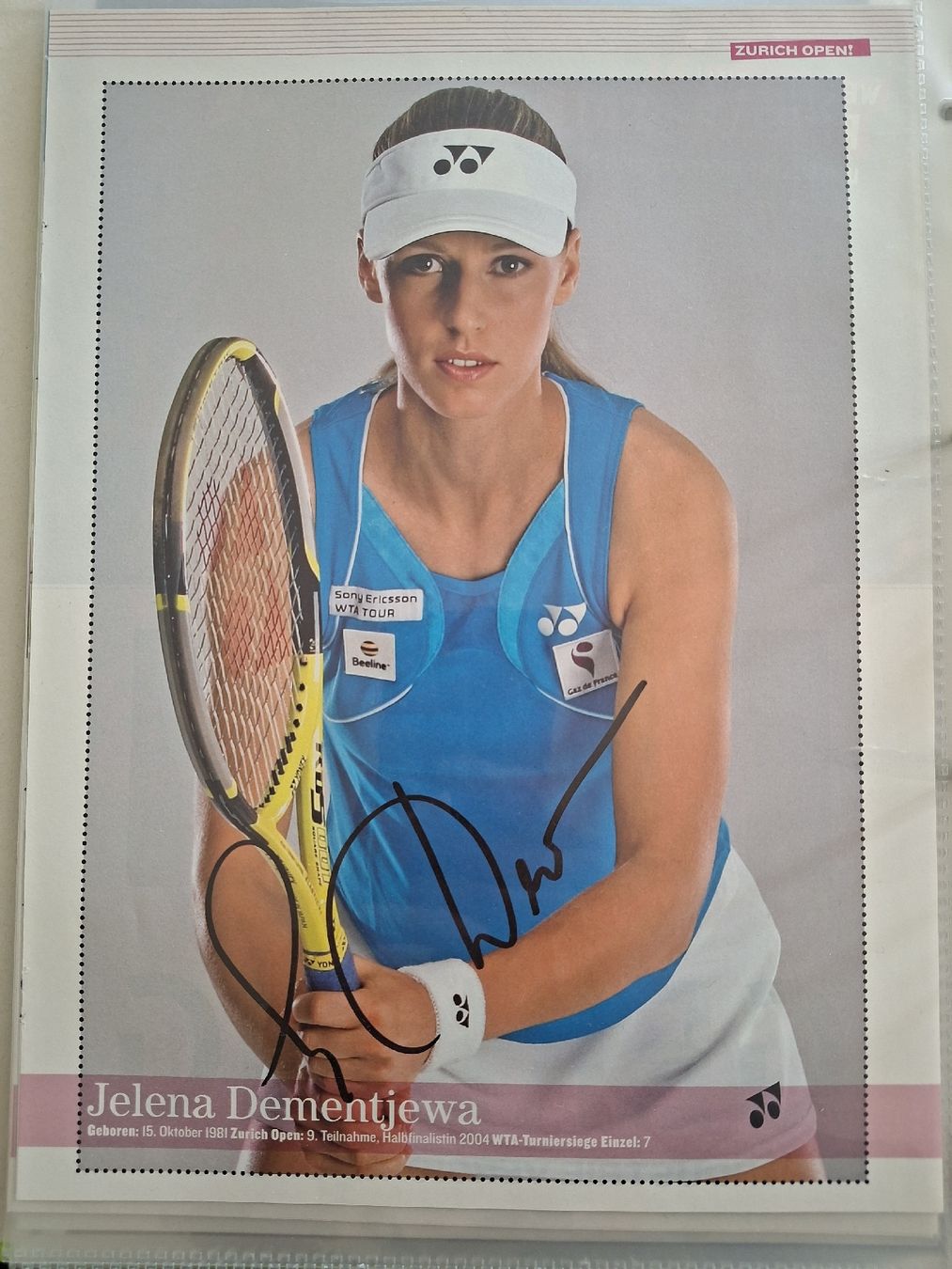 Autografi: Jelena Dementjewa Autogramm A4 – Usato da Thun venduto da wuschu