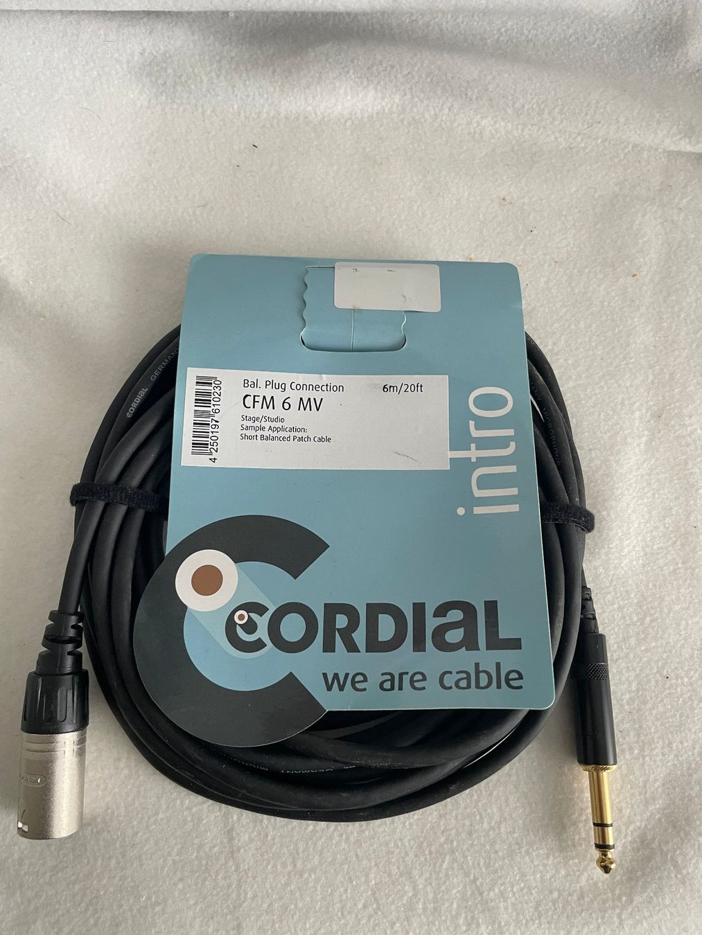 Kabel: CORDIAL CFM 6 MV - Studiokabel, 6m, Jack sym.-XLRm   A89 – Neu und originalverpackt aus Schötz von amore14