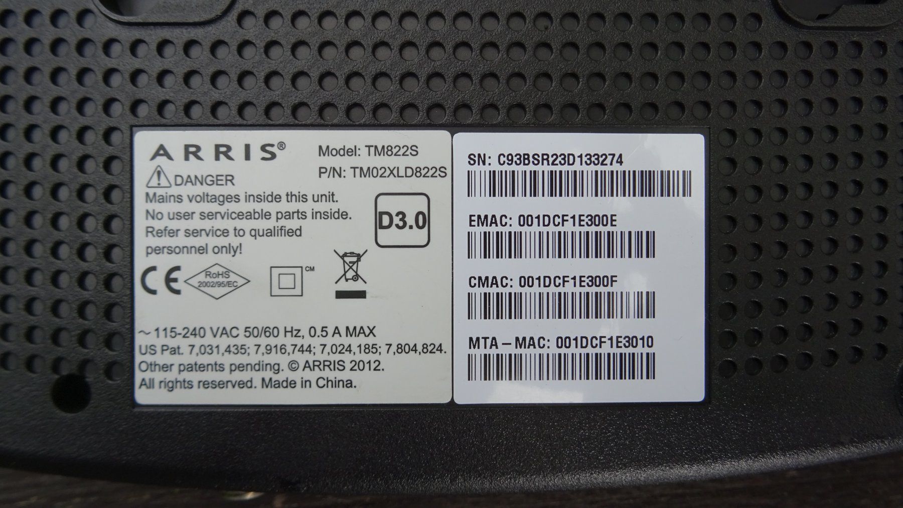 Arris Modems & Routeurs: Modem 1Gigabit Arris TM822S – D'occasion à Riedholz par Leo.L 2