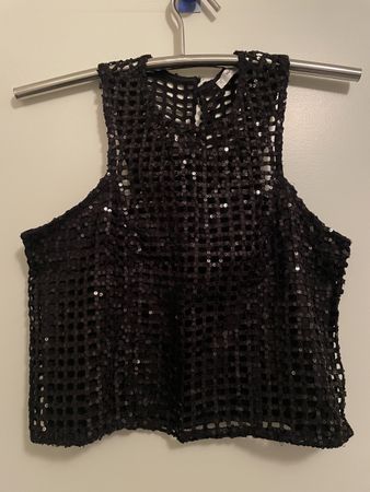 Top Mango noir paillettes festif S ✨ NEW