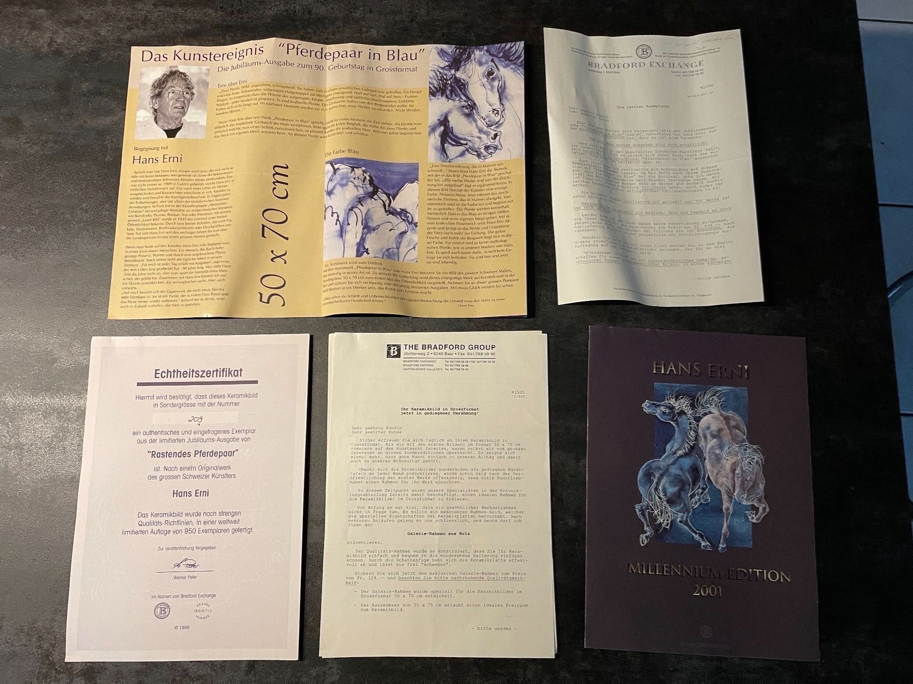 Grafiken & Lithographien: Hans Erni Céramique Rastendes Pferdepaar – Gebraucht aus Vallamand von Bricbracbroc82 8
