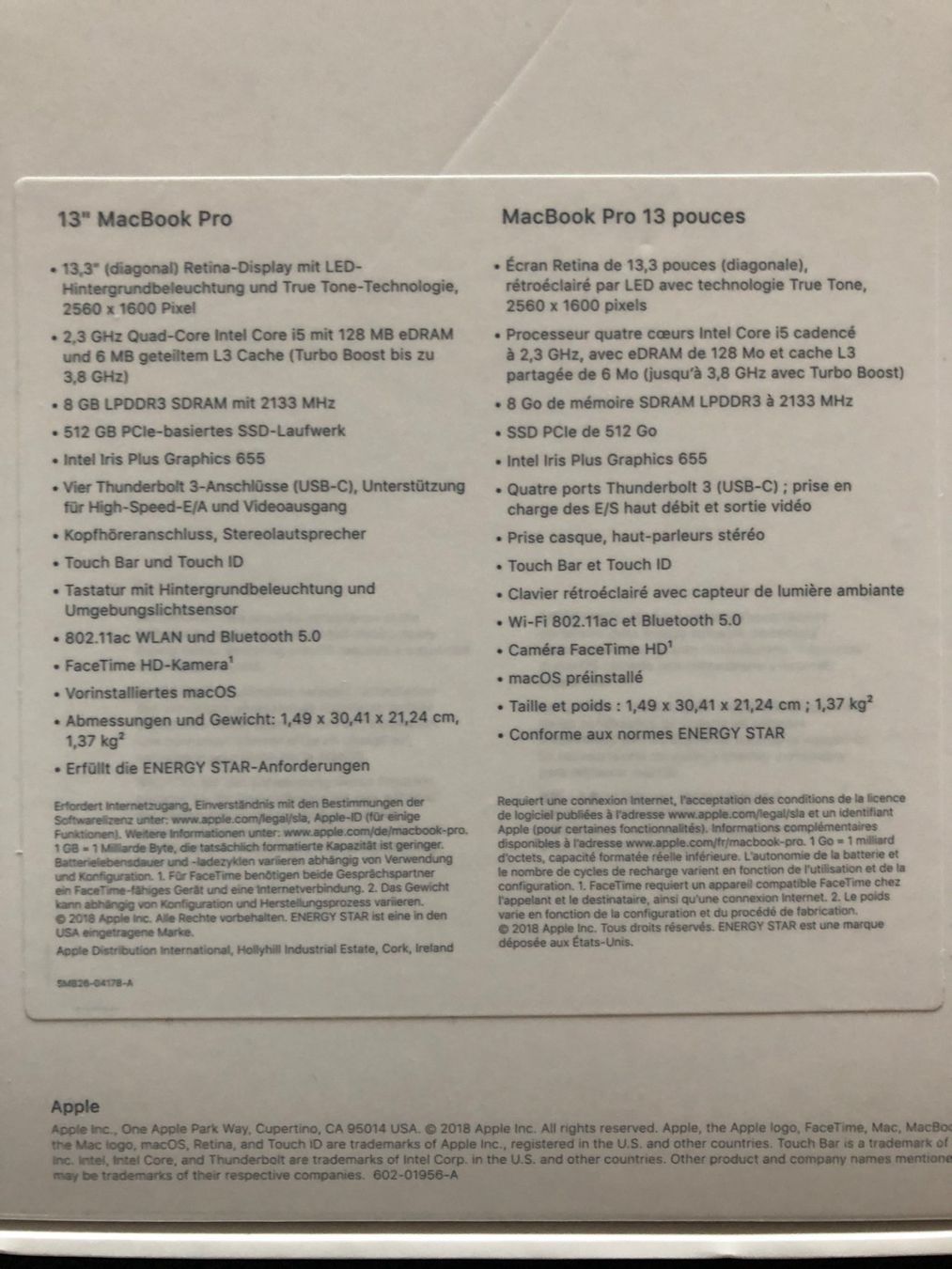 Apple Notebook: Macbook Pro 13 - i5 2.4 - 8Gb - 512Gb – Usato da Thalwil venduto da smans 7