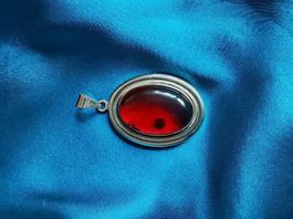 Rare pendentif en argent  925 WARMET et amber cerise, 14,3 g