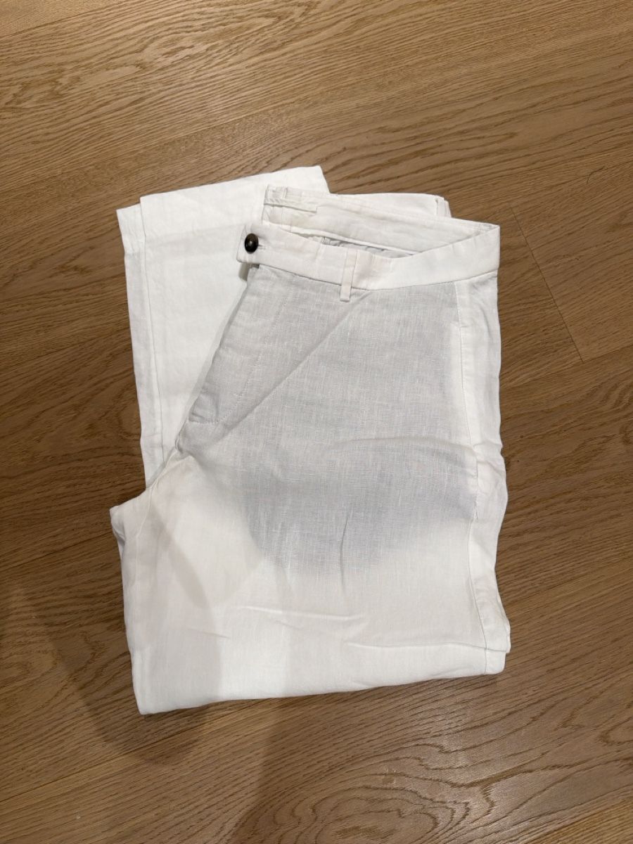 Massimo Dutti Pantaloni: Massimo Dutti Leinenhose Weiss Gr. 44  – Usato da Ennetbaden venduto da Katiusia