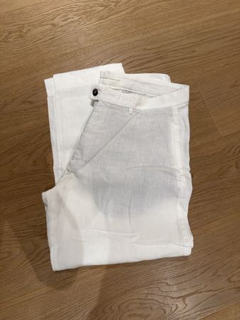 Wunderschöne Massimo Dutti Herren Leinenhose Weiss Gr. 44
