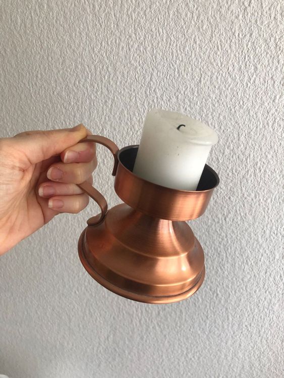 Kerzenhalter Aus Eisen, Mattschwarz – Mit Griff Für Stumpen- & Kugelkerzen (5,1–11,4 Cm Durchmesser)